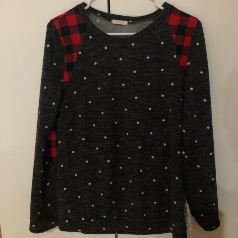 Polka Dot/Plaid Sweater